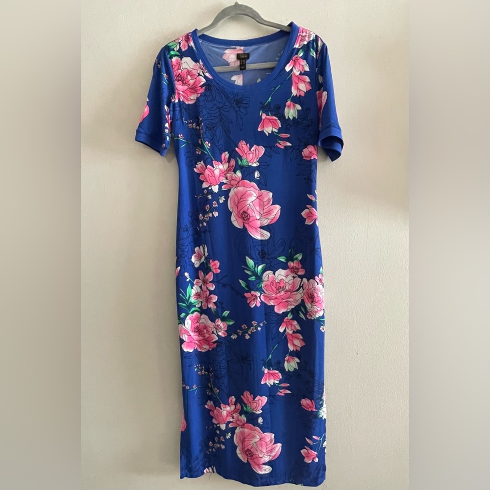 Blue floral dress